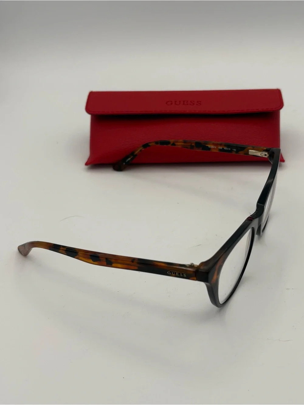 Guess Eyeglasses GU2675 005 Black Brown Tortoise Round Full Rim 49-19-140mm Case